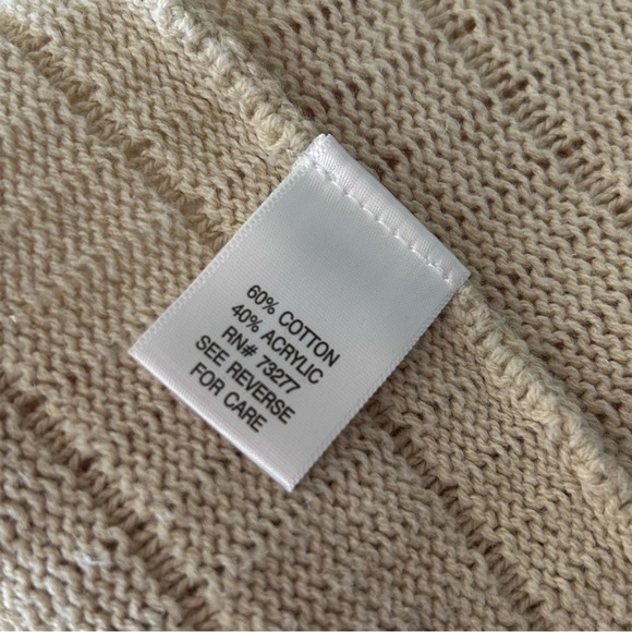 [M] Croft & Barrow Beige Coastal Long Sleeve Creme Knit Spring Cardigan - Picture 13 of 13